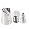 3pcs Food Grade Stainless Steel Cake Decorating Nozzles Chrysanthemum Smooth Surface Piping Nozzles Seamless Design