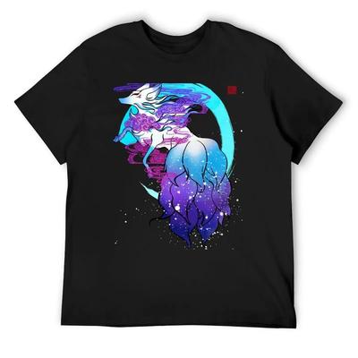 Заготовки для футболок Galaxy Nine Tail Kitsune корейская мода летние топы рубашки графическая футболка мужская