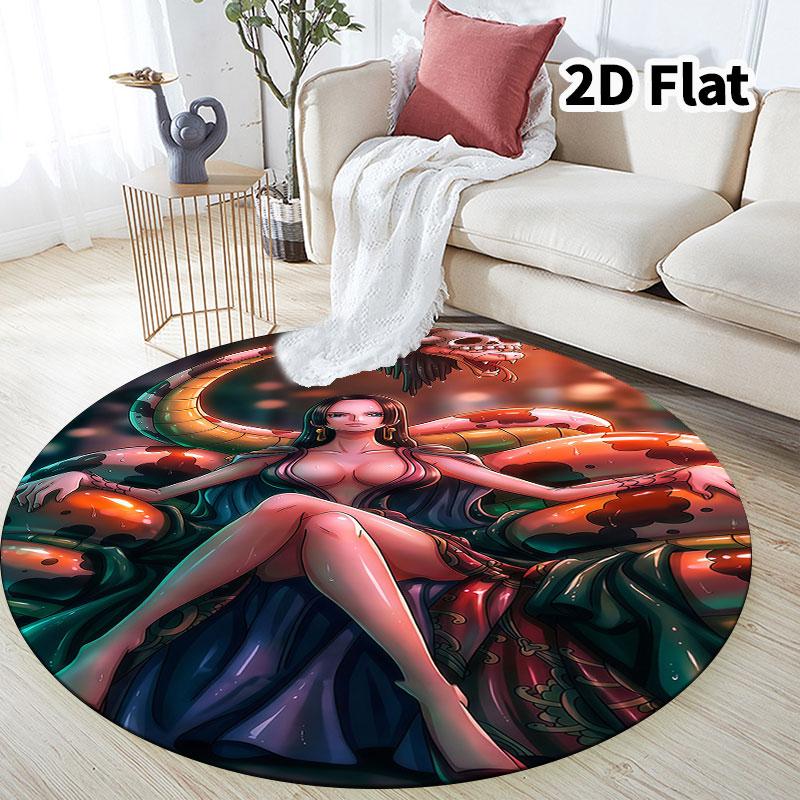 One Piece Round Area Rug Carpet Rug For Living Room Bedroom Sofa Playroom Decor Nonslip Floor Mat