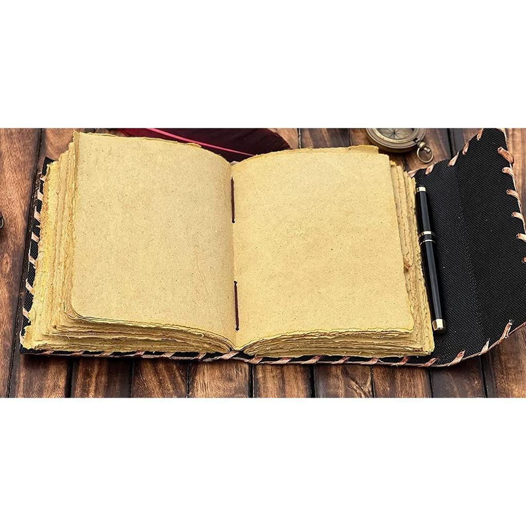 Кожаный журнал Deckle Edge Paper Гримуар «Третий глаз» Фокус-покус Книга заклинаний Старинный кожаный журнал Книга теней Викканский блокнот