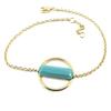 [P8006] - Gold Plated Bracelet 'Boho' Turquoise Gold - 16 Mm