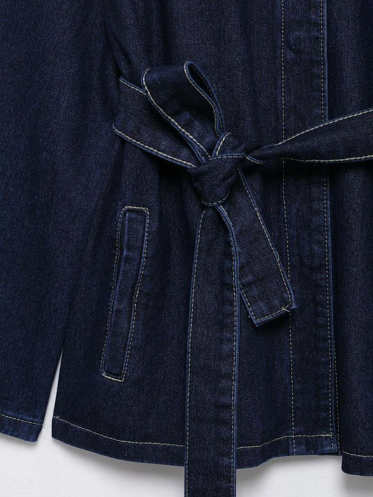 Весна 2025 Женский Ретро Джинсовый Жакет и Повседневные Брюки Комплект с Отложным Воротником