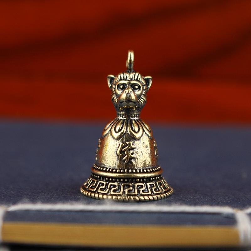 Латунный китайский 12 зодиакальных голов животных, брелок-колокольчик, подвески, ювелирные изделия, винтажные медные фэн-шуй, автомобильный брелок, подвесной брелок, подарок