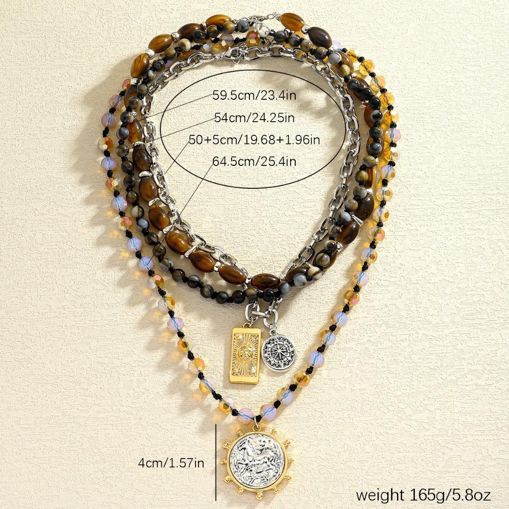 Colored  Pearl Geometric Necklace Cool Choker Necklace Fashion Coin Necklace  Party Wear