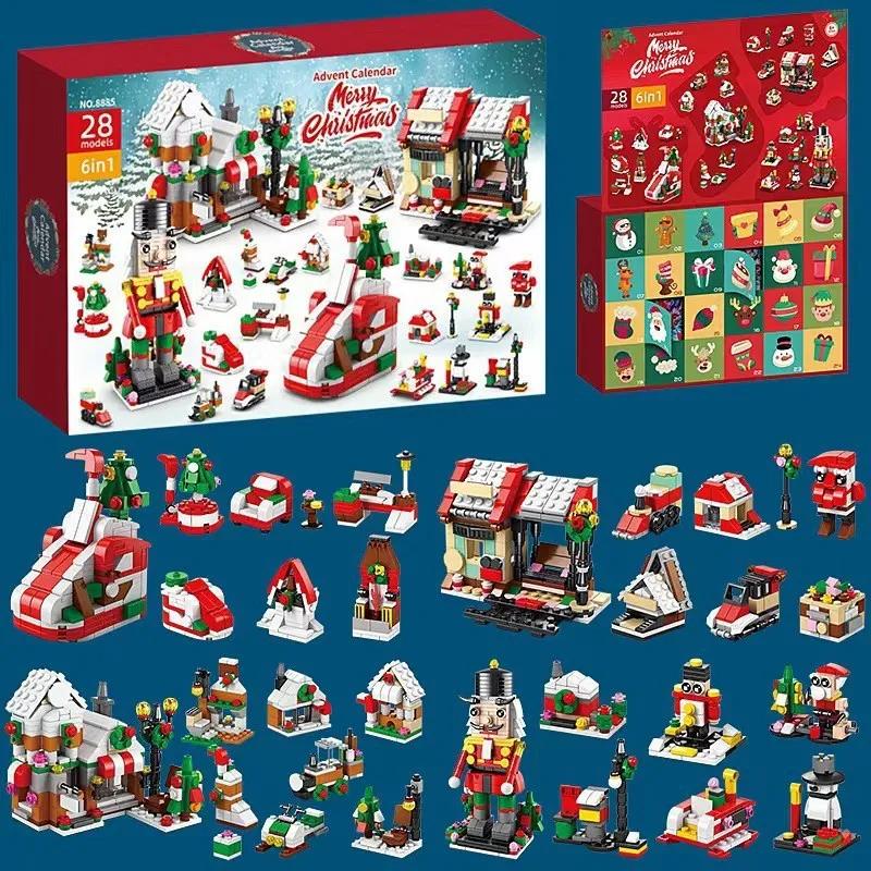 Advent Calendar  Christmas Gift For Kids Building Blocks New Year Blind Box Gift 24Days Christmas Diy Santa Claus Bricks