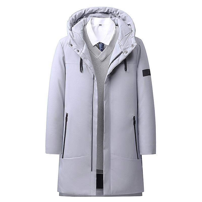 Зимняя мужская длинная парка в деловом стиле, толстая термокуртка, ветровка с капюшоном, большие размеры 8XL