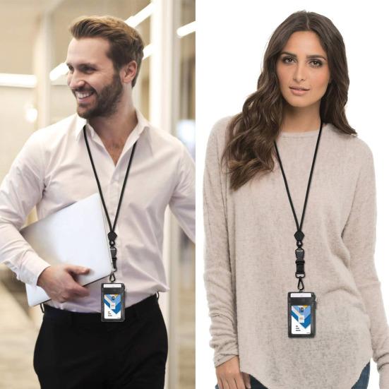 Heavy-Duty Key Lanyard with Detachable Buckle Quick Release Adjustable ID Badge Breakaway Neck Lanyard