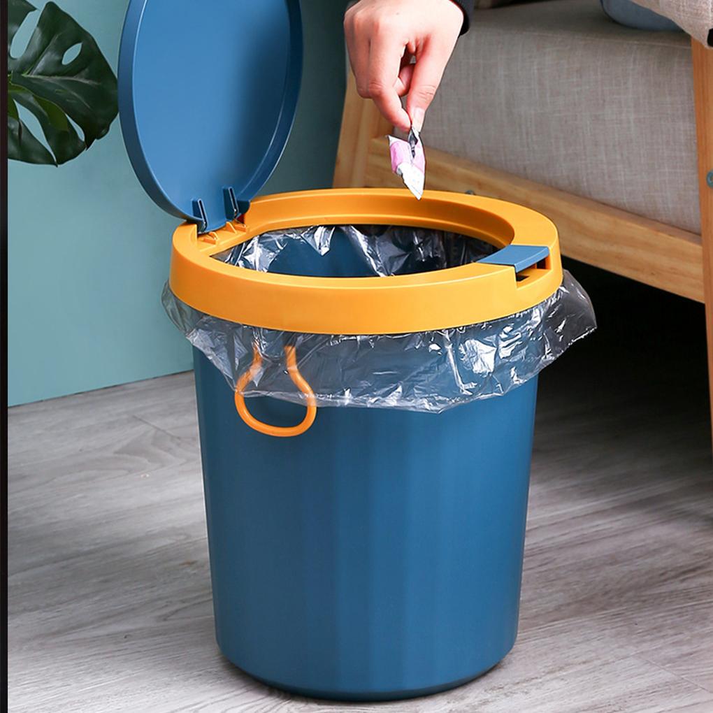 Nordic Contrasting Color Lid Trash Can - Sturdy Durable And Convenient For Household Items Cleaning Supplies Trash Cans