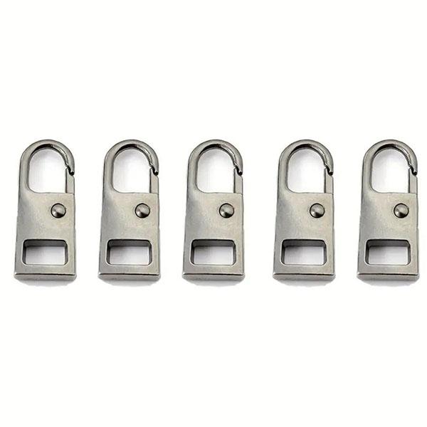 5 Pcs Zipper Pull Replacement Zipper Repair Kit Zipper Slider Pull Tab Metal Zipper Fixer Head for Luggage Backpack Jacket Suitcase Coat