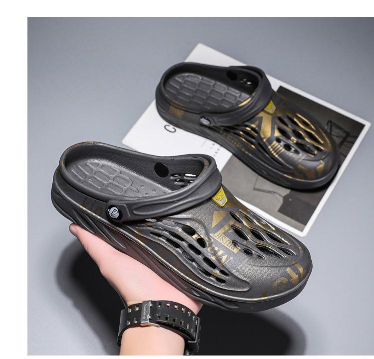 Men's Trendy Plus Size Closed-Toe Clog Sandals - Breathable Fashion Outdoor Slippers