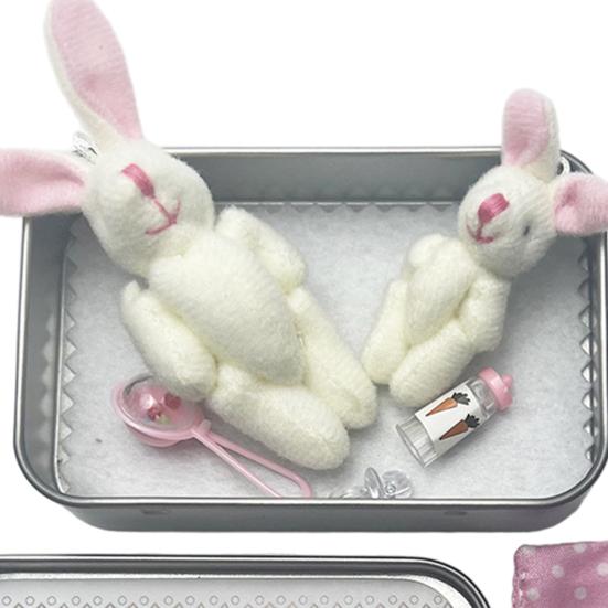 1 комплект, набор игрушек для кормления сосками кролика с плюшевой бутылочкой, пуговицами с буквами, очаровательная тканевая сумка с медведем, карманный размер