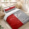 Custom Name Bedding Set 3 PiecesWales Rugby Print Duvet Cover + 2 Pillowcases Soft Bed Decor