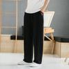 Cotton and linen pants men's summer loose straight men's retro casual trousers new summer thin drape casual trousers