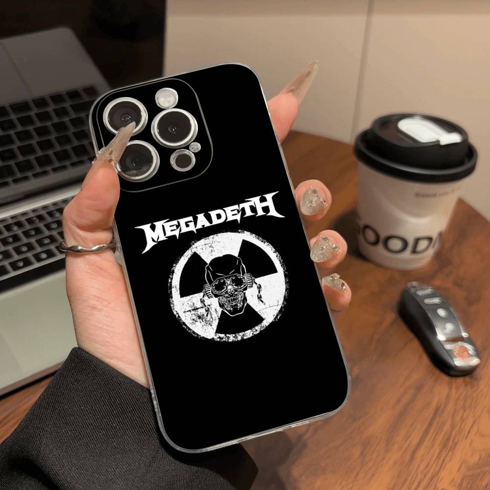 Music Rock M-Megadeth Phone Case For iPhone 17 16 15 14 Plus 13 12 11 Pro Max Transparent Shockproof Cover