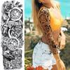 1 PC 480*170MM Full Arm Temporary Tattoo Sticker Sleeve Men Women Fashion Sexy Fake Tattoo Wolf  Lion Tiger Painting Tattoo Skull Angel Tattoo