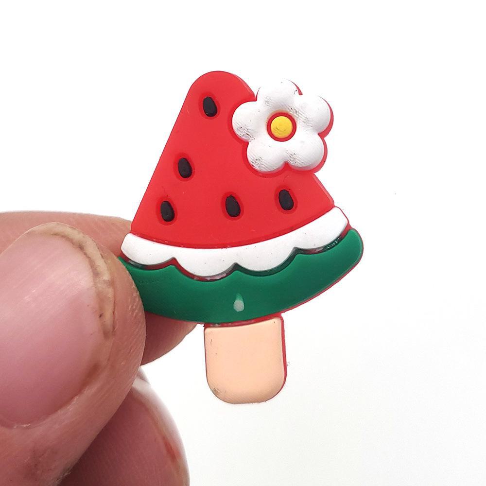 Мультяшные фрукты из ПВХ мягкие резиновые подвески для обуви - забавные декоративные аксессуары для дырчатой обуви