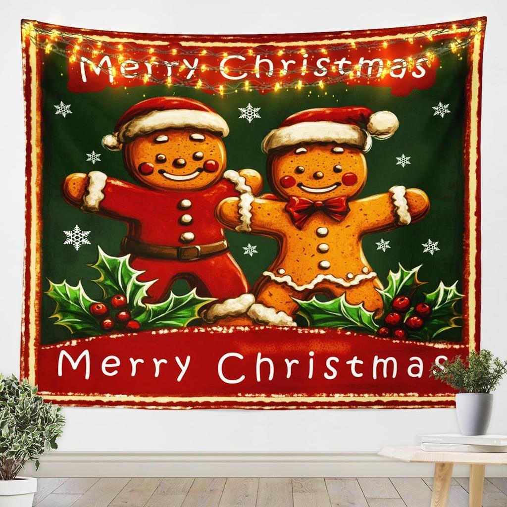 Рождественский Санта Клаус Настенный гобелен Рождественское настенное украшение Елка Настенное украшение Великолепная рождественская елка Камин Подарки