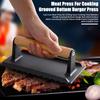 Meat Press for Grilling Round Cast Iron Bacon Press Rectangle Burger