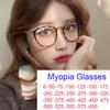 Luxury Anti Blue Light Myopia Glasses Women Round Frame Ultralight Fashion Nearsighted Eyewear Elegant Female Computer Glasses