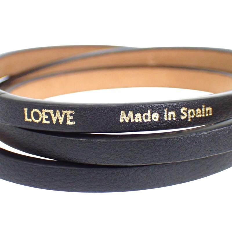 LOEWE  J242TWLX03 S bracelet black Calfskin/Brass Women