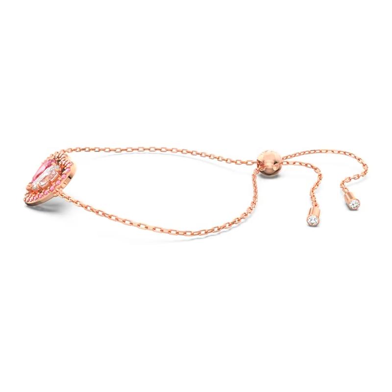 Swarovski Браслет женский Gema Pink White с симметричным сердцем, розовое золото 5653012