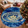 Football team City FC Pattern Round Rug, Indoor/Outdoor Mat, for Picnic, Gameroom, Bedroom, Office, Living Room, Home Decor Carpet, Birthday Gift
