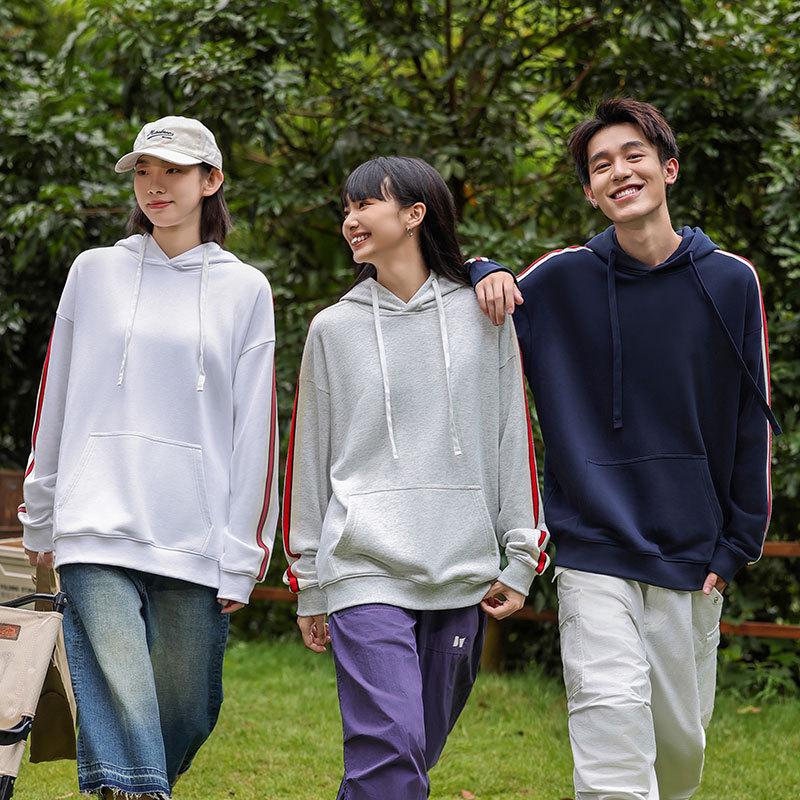 2024 Unisex 380g Heavyweight Striped Hoodie - Spring/Autumn College Style