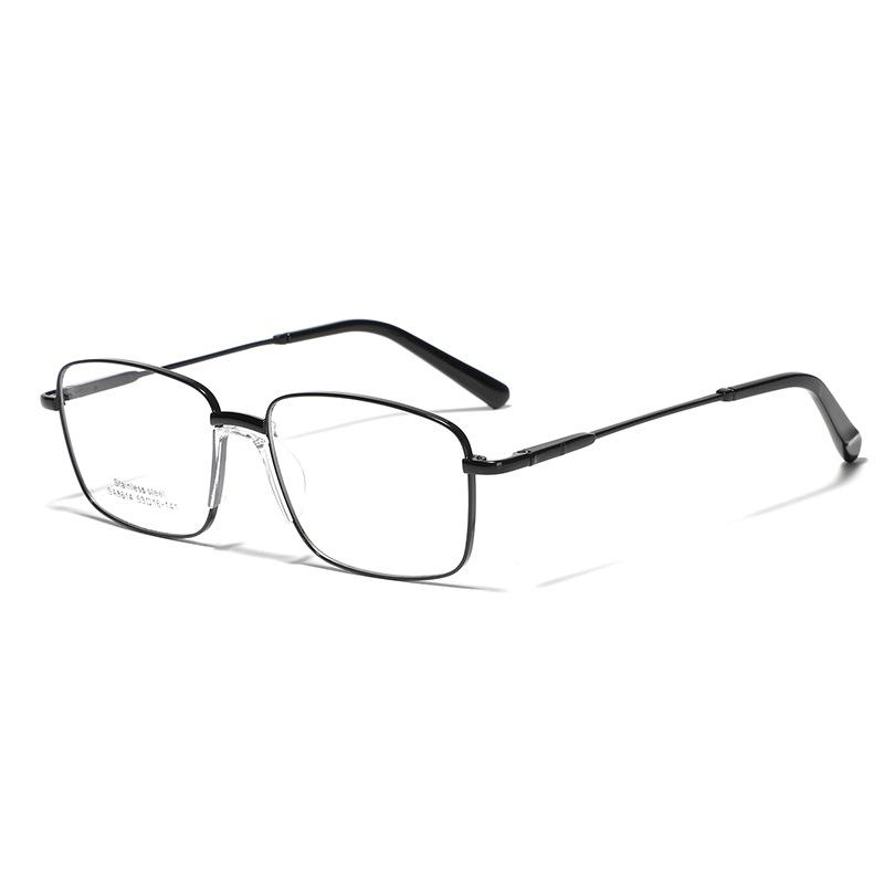 Очки Металлическая квадратная простая оправа Простые очки Женские седловидные носовые упоры Плоские очки Мужские