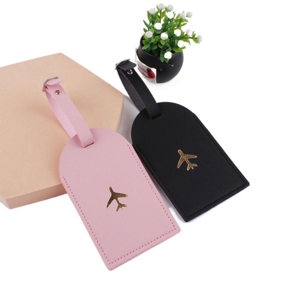 Colorful PU Luggage Tag Boarding Pass Information Card Portable Baggage Name Tags Women