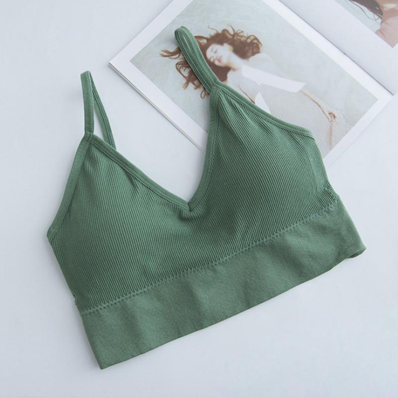 Women Padded Underwear U Backless Bralette Seamless Bras Sleep Top Camis Cotton Wireless Fitness Bra Lingerie