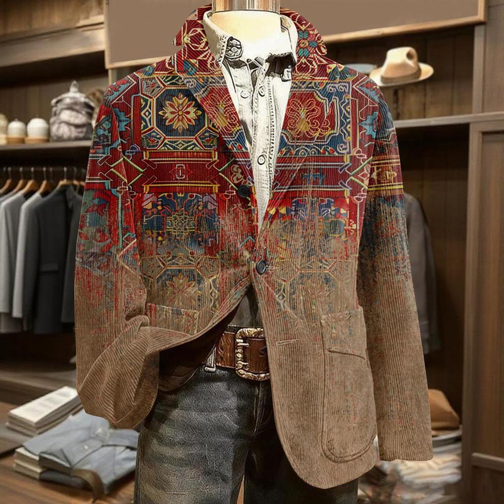 Мужской уродливый рождественский вельветовый теплый карманный пиджак-кардиган, мужской повседневный костюм