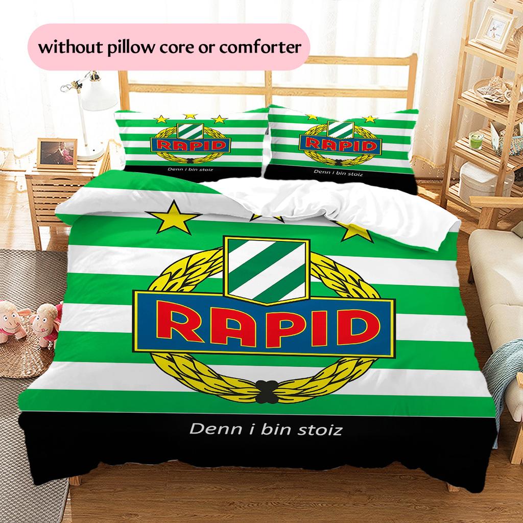 Rapid Wien Комплект постельного белья с рисунком Одеяло Декор для дома Подарок (1 пододеяльник + 2 наволочки без наполнителя)