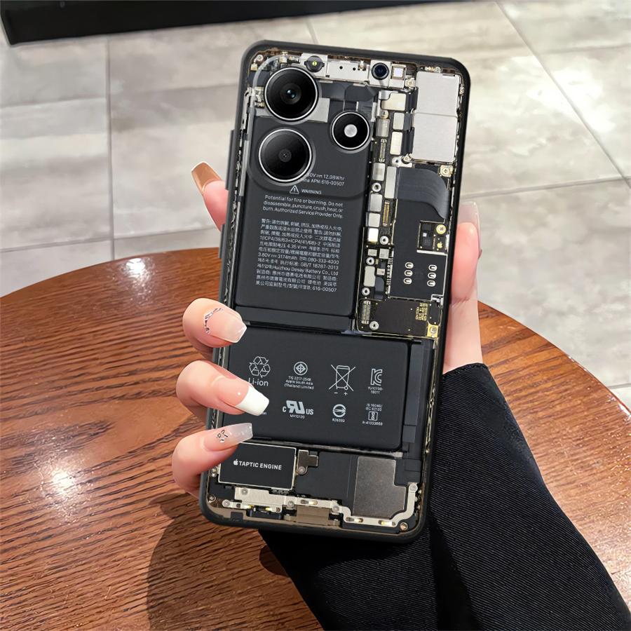 Чехол для Xiaomi Poco C51 M3 M4 Pro F3 F4 F5 X3 X4 X5 C65 M5 C50 Мягкая задняя крышка телефона Классическая печатная плата материнской платы