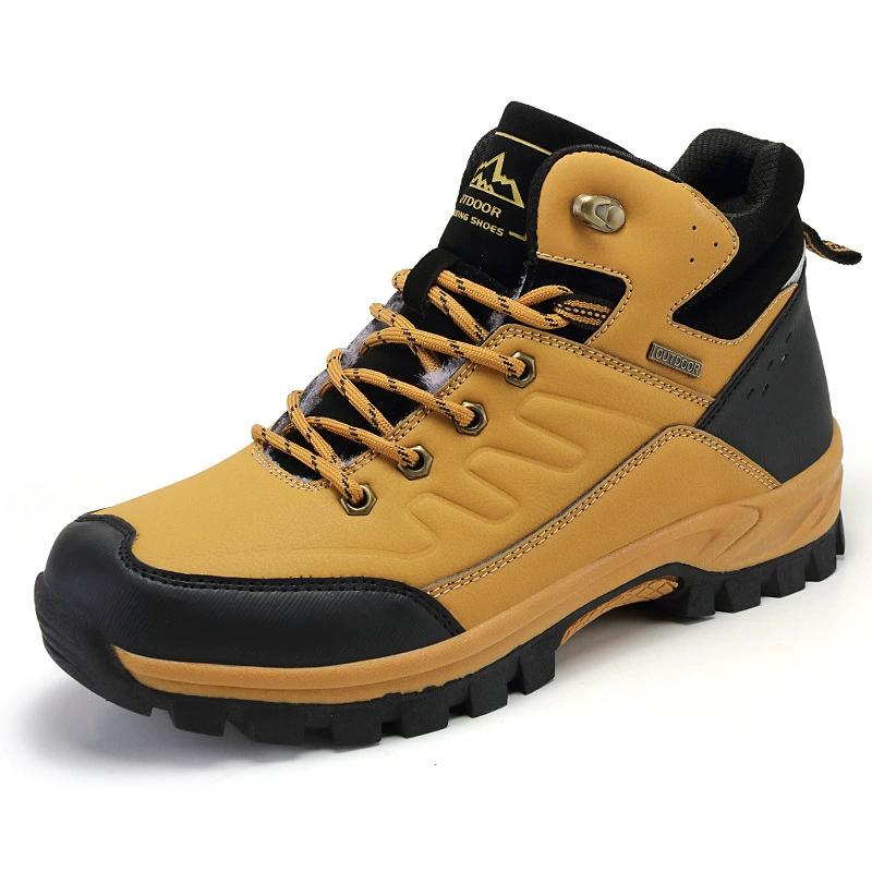 Autumn and Winter Outdoor Cotton Shoes, High Top Snow Boots, Men's Shoes, Hiking Shoes