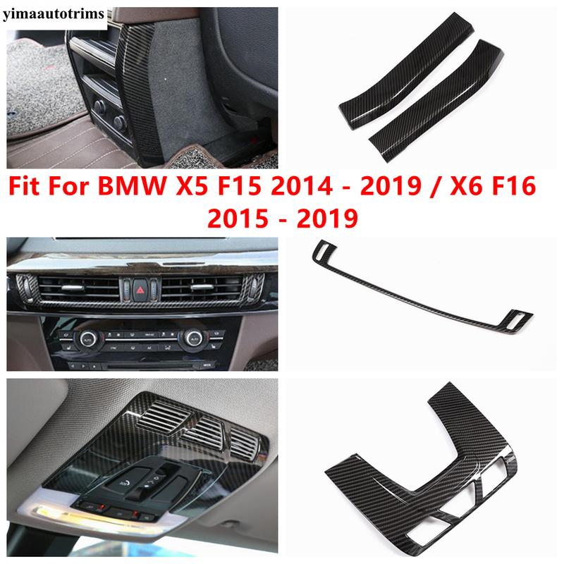 Rear Armrest Box Strip / Read Light / Middle Air AC Vent Cover Trim Accessories For BMW X5 F15 2014 - / X6 F16 2015 -
