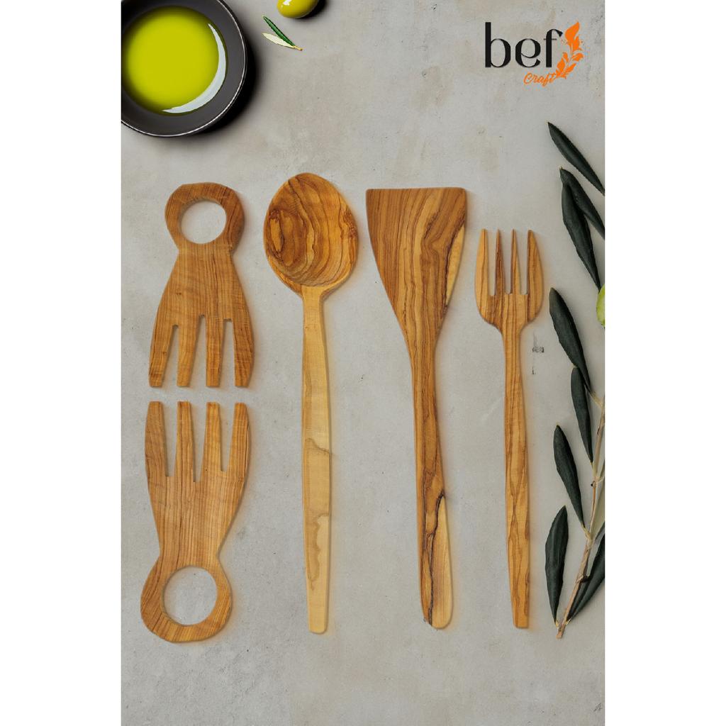 Wooden Spoon Tablespoon Wooden Serving Set Set Olive Wood Kitchen Utensils Dinnerware