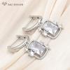 Fashion Elegant Rectangle Crystal Drop Earrings For Women Jewelry Rose Gold Color Zirconia Eardrop Gift
