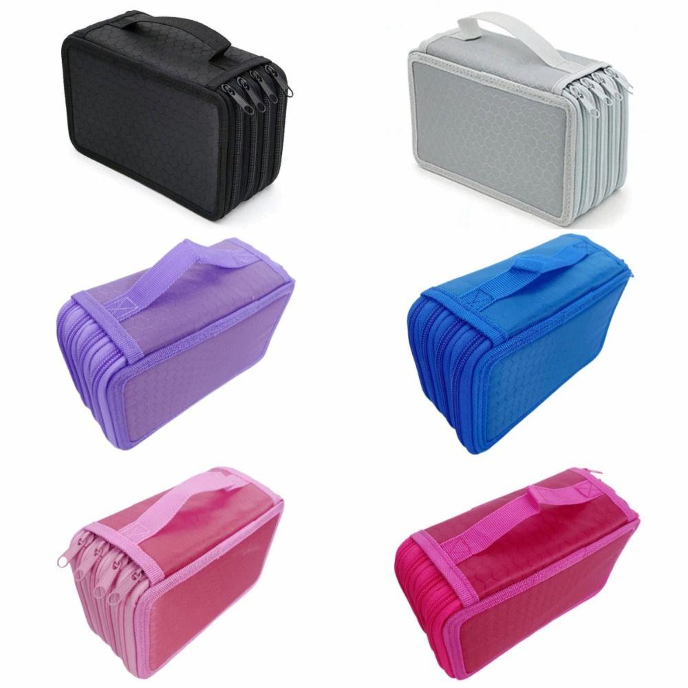 72 Holes Colored Pencil Bag Large Capacity School Stationery Bag Pen Pouch Office Accessories