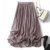 Летняя тонкая юбка миди с двойным слоем для женщин