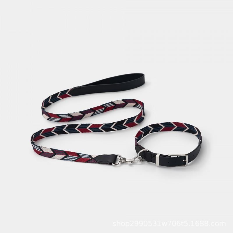 Luxury INS Style Dog Collar Leash Set Soft Webbing Leather Pet Small Medium Dogs