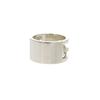 Used AUTHENTIC GUCCI Branded Cutout G WideRing Silver Silver925