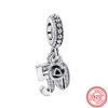 Sterling  Number 16 18 20 30 40 50th Anniversary Pendant Shiny Beads Fit Original  Charms Bracelet Fine Jewelry
