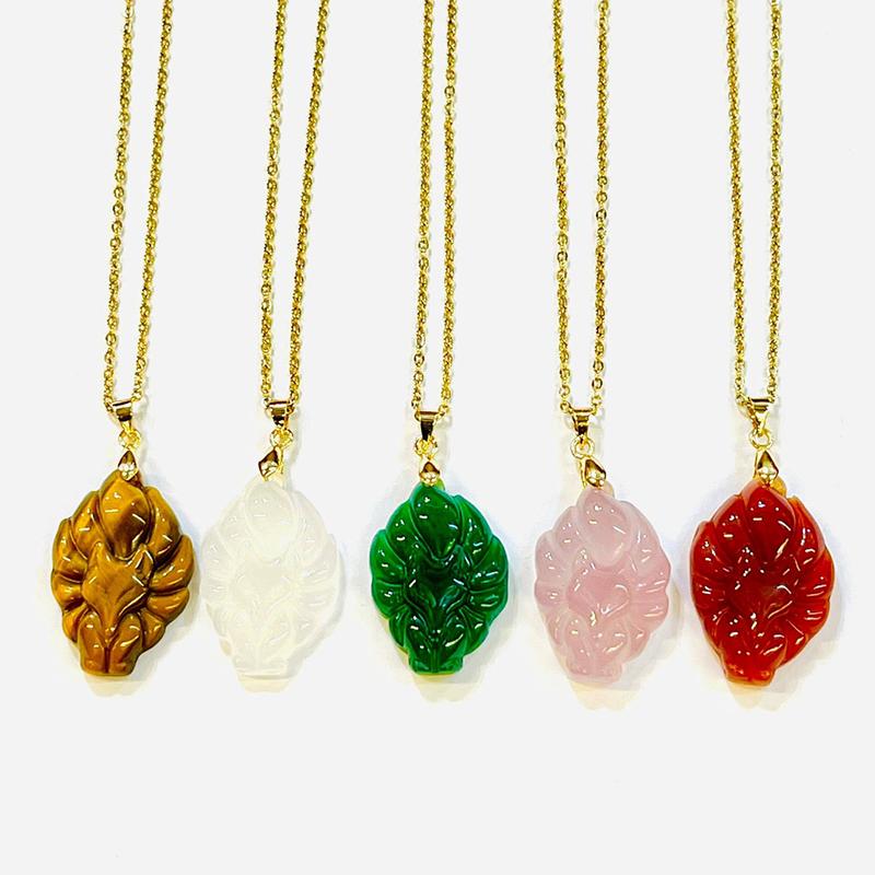 Ожерелье-цепочка с подвеской в ​​виде девятихвостой лисы, унисекс, китайское животное, ручная резная лиса, для мужчин и женщин, счастливый ювелирный подарок