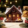 Seasonal Party Supplies Christmas Glowing House Ornament, LED Wooden Tabletop Decor for DIY Craft Ornaments Holiday Village Display, Light Up Festive