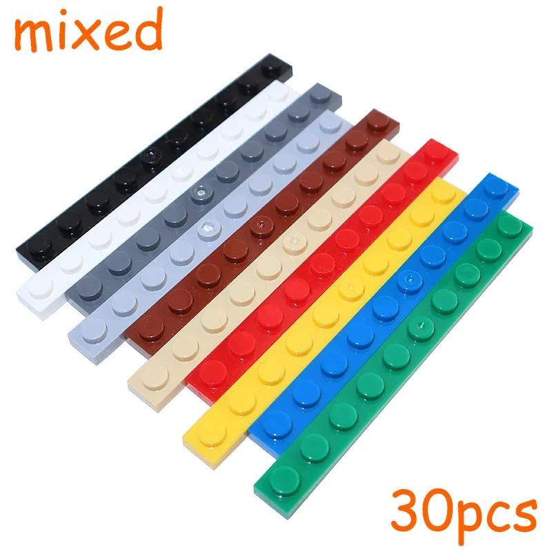 Нетоксичные частицы для сборки Moc 30 шт. Размер 1x10 Пластина с точками Конструктор для самостоятельной сборки 1*10 Фигурки Кирпичики Образовательная Креативная игрушка для детей 4477