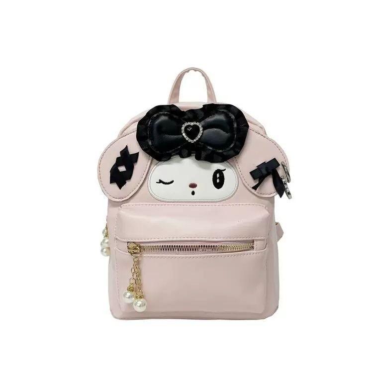 Sanrio Kuromi And My Melody Cartoon Pu Leather Backpack With Large Capacity For School And Daily Use