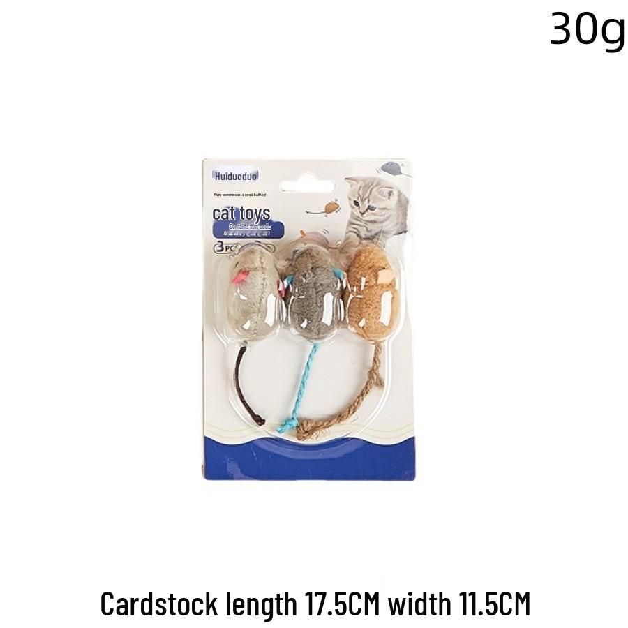 Набор игрушек для кошек: Плюшевая мышь с перьями, молярная и устойчивая к укусам