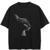 Streetwear Funny Cat Graphic T-Shirt Cotton Tshirt Unisex Tops Tees Short Sleeves T Shirt