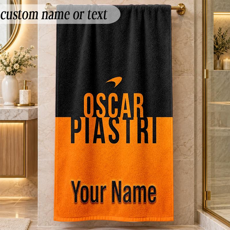 Beach TowelLando Norris Custom Name Text Personalized Soft Towel for Beach Pool Indoor Home Decor Gift