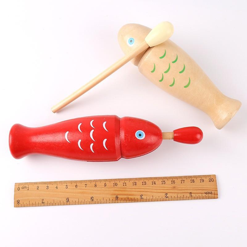 Wooden Fish Children Music Toys Wooden Orff Percussion Instrument Music Equipment Single Sound Tube Two Tone WoodBlocker TMZ